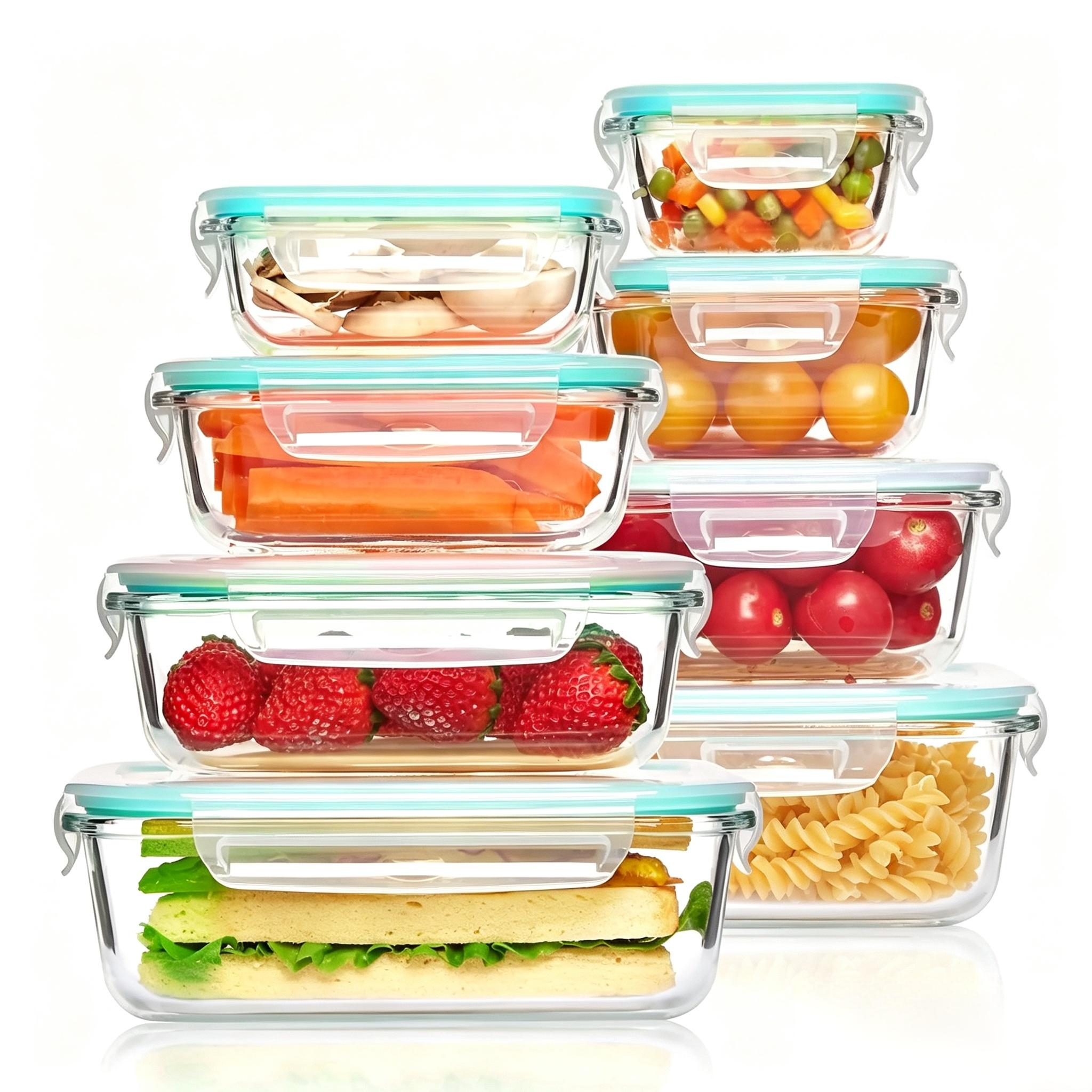 Food Storage With Glass Lids - Recipiente de Vidro Portátil para Alimentos
