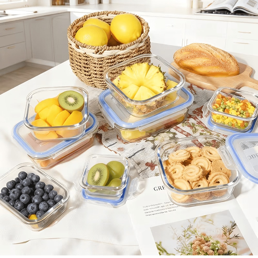 Food Storage With Glass Lids - 16 recipientes de vidro herméticos para