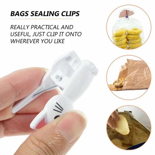 Food Storage Bag Organizer - 8 Peças Clipes Plásticos em Formato