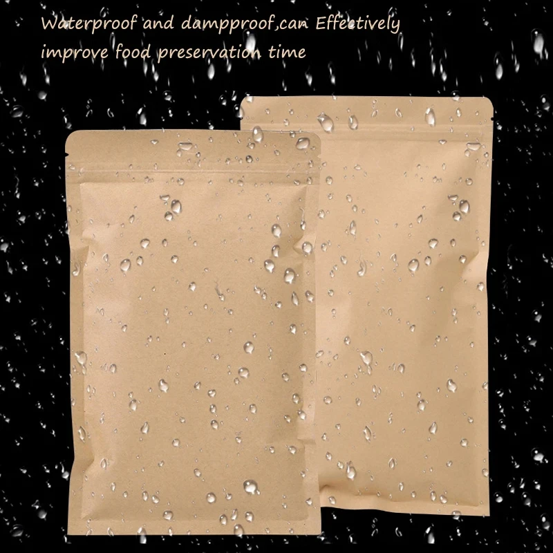 Food Storage Bags Reusable - 100PCS Bolsa de Papel Kraft Marrom