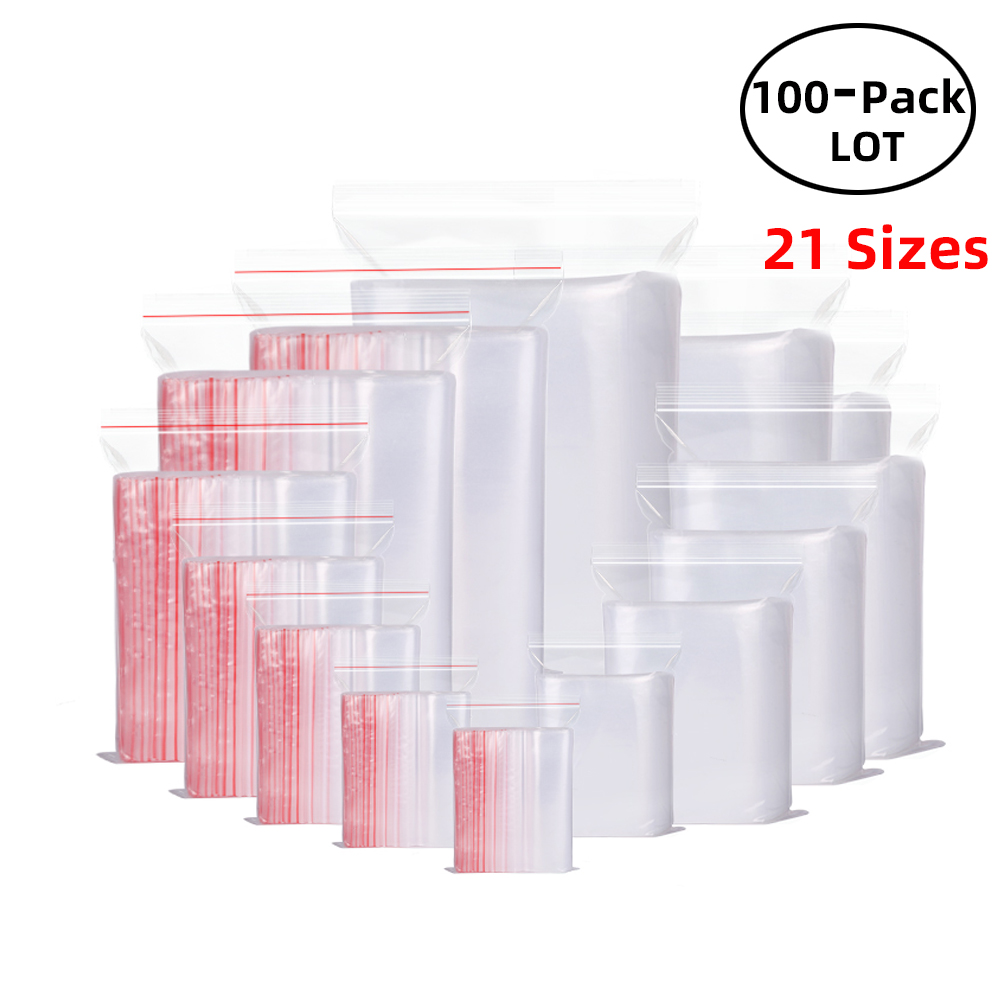 Food Storage With Lock - 100 unidades/pacote sacos de bloqueio zip