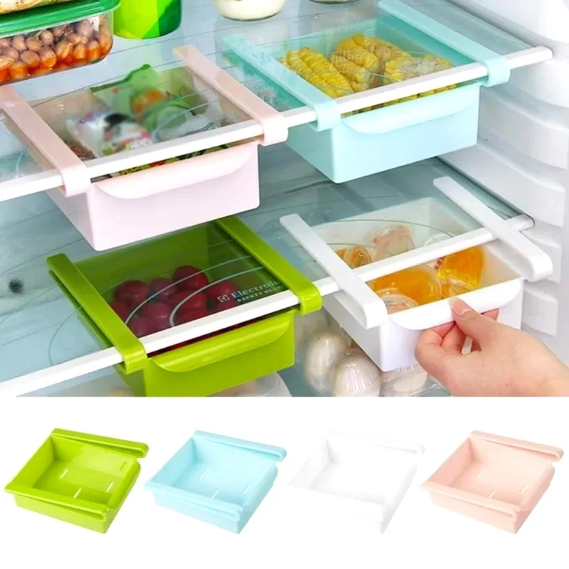 Food Storage With Dividers - Slide cozinha geladeira freezer espaço saver