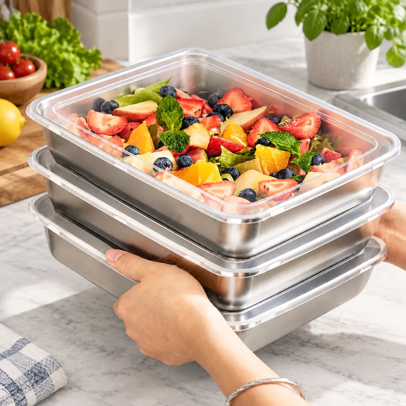 Food Storage Boxes With Lids - Conjunto de 3 recipientes de armazenamento