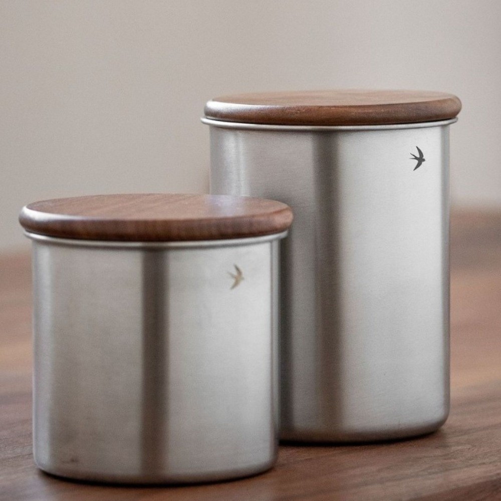 Food Storage Jars With Wooden Lids - Novo Pote de Aço Inoxidável para