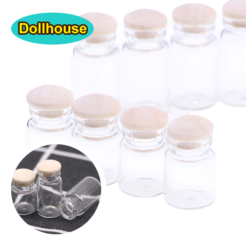 Food Storage Jars With Wooden Lids - 4 pçs 1:12 casa de bonecas