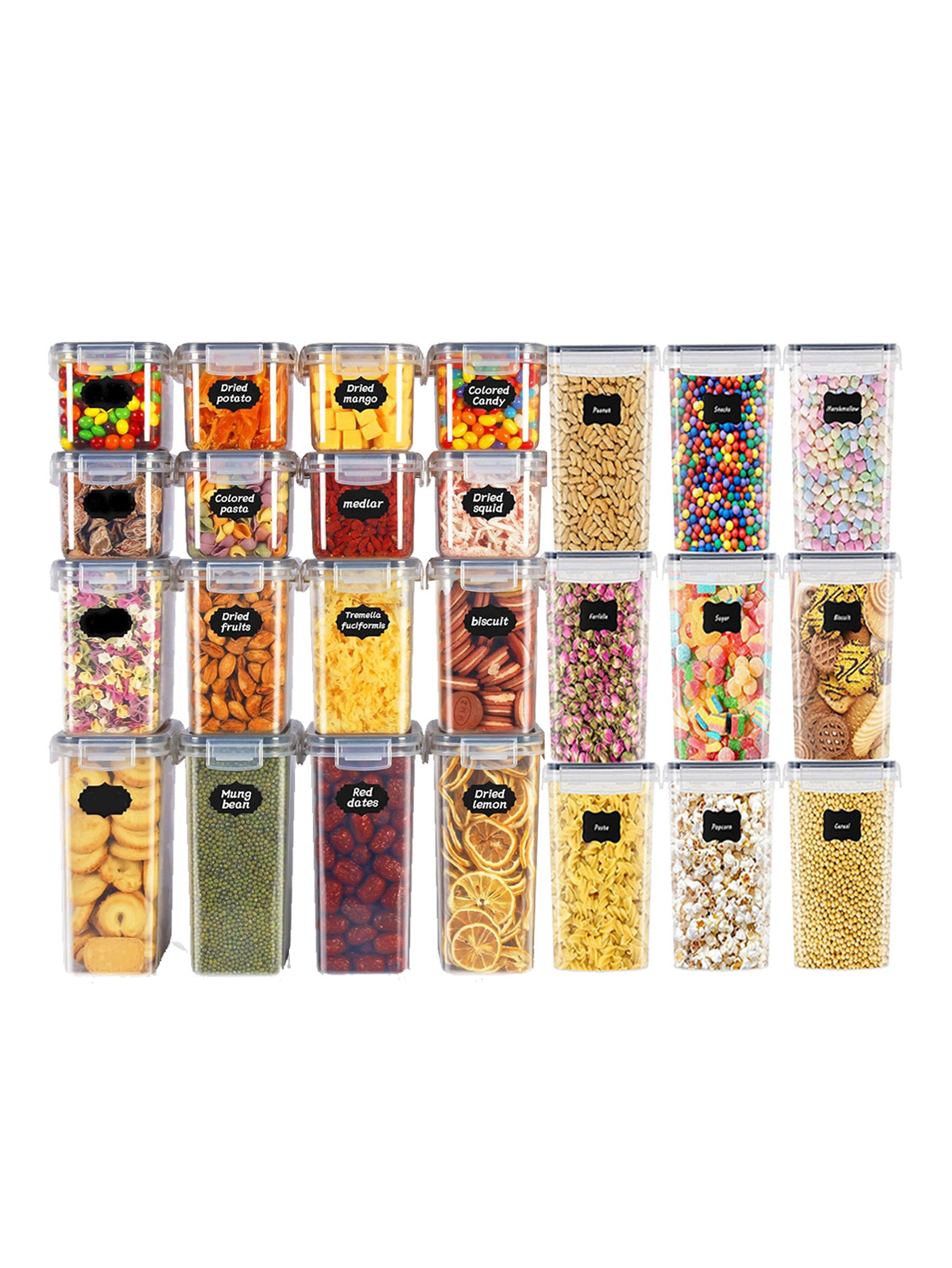 Food Storage Boxes With Lids - 48 peças, Recipientes Herméticos para Armazenamento