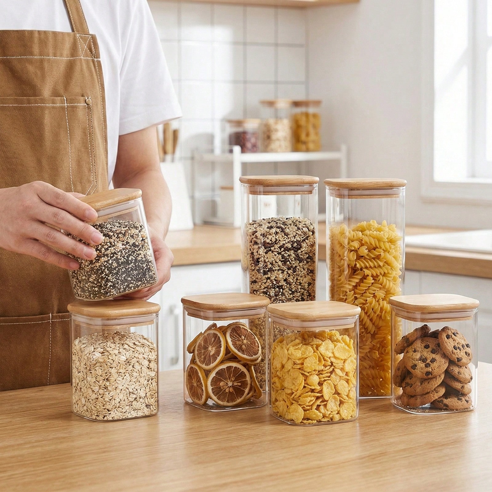 Recipientes de vidro para arma - Food Storage With Glass Lids avaliação e preço