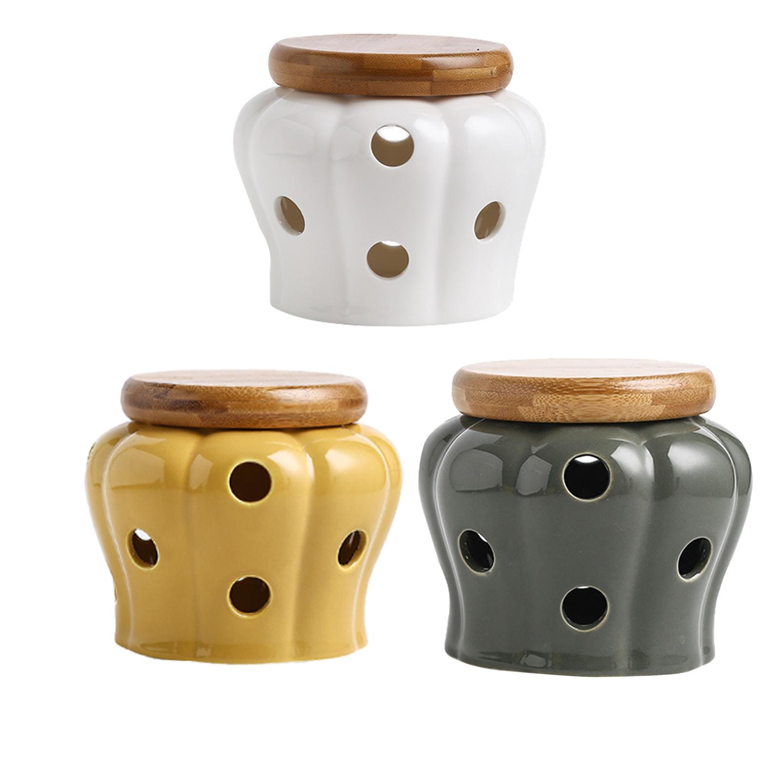 Recipiente de cerâmica para al - Food Storage Jars With Wooden Lids avaliação e preço