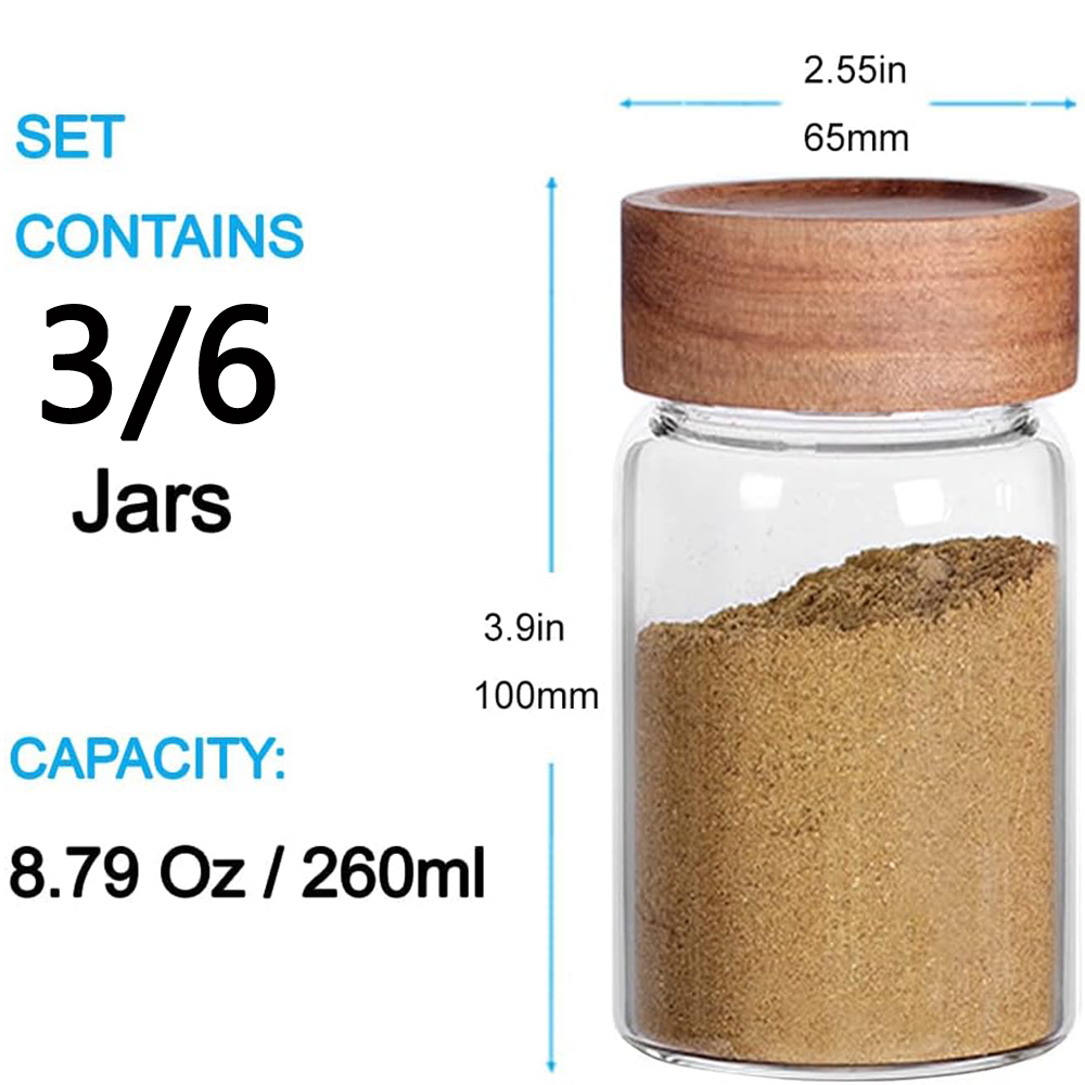 Potes de vidro para armazename - Food Storage Jars With Wooden Lids avaliação e preço