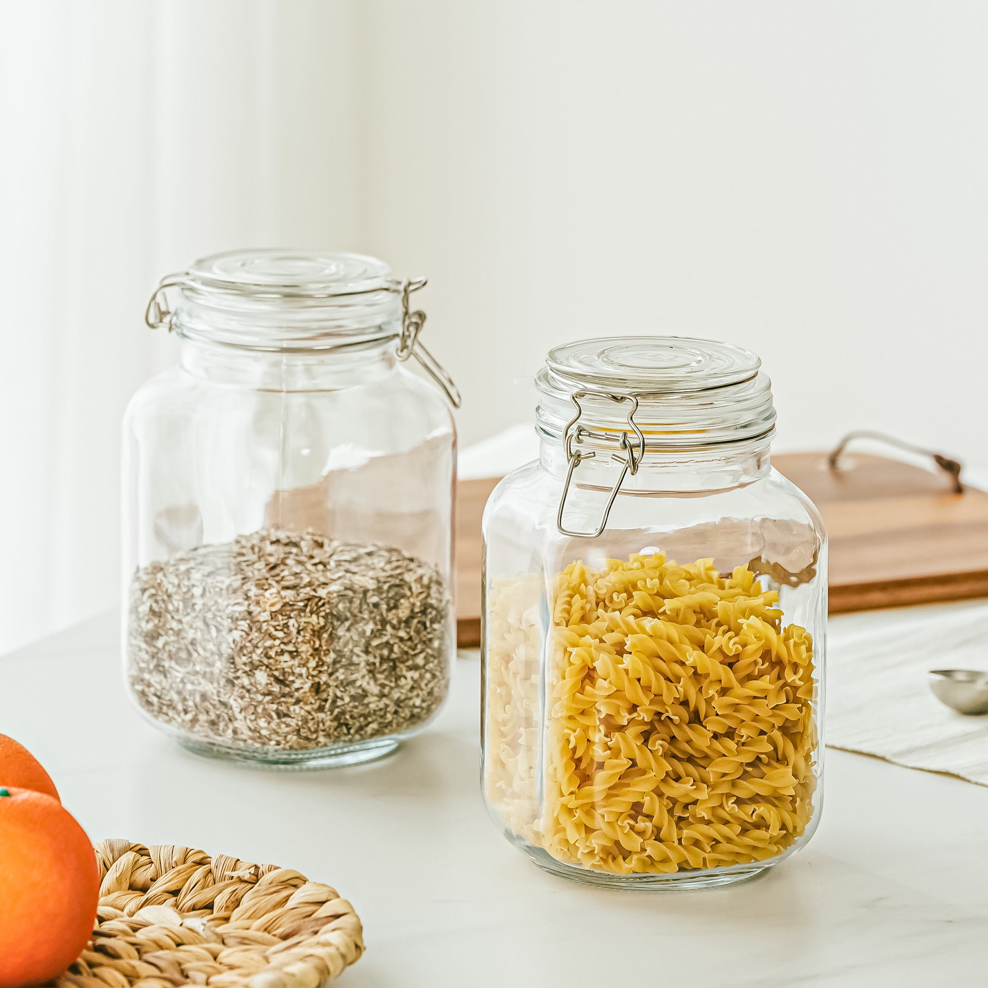 Frasco de vidro hermético de 6 - Food Storage With Glass Lids avaliação e preço