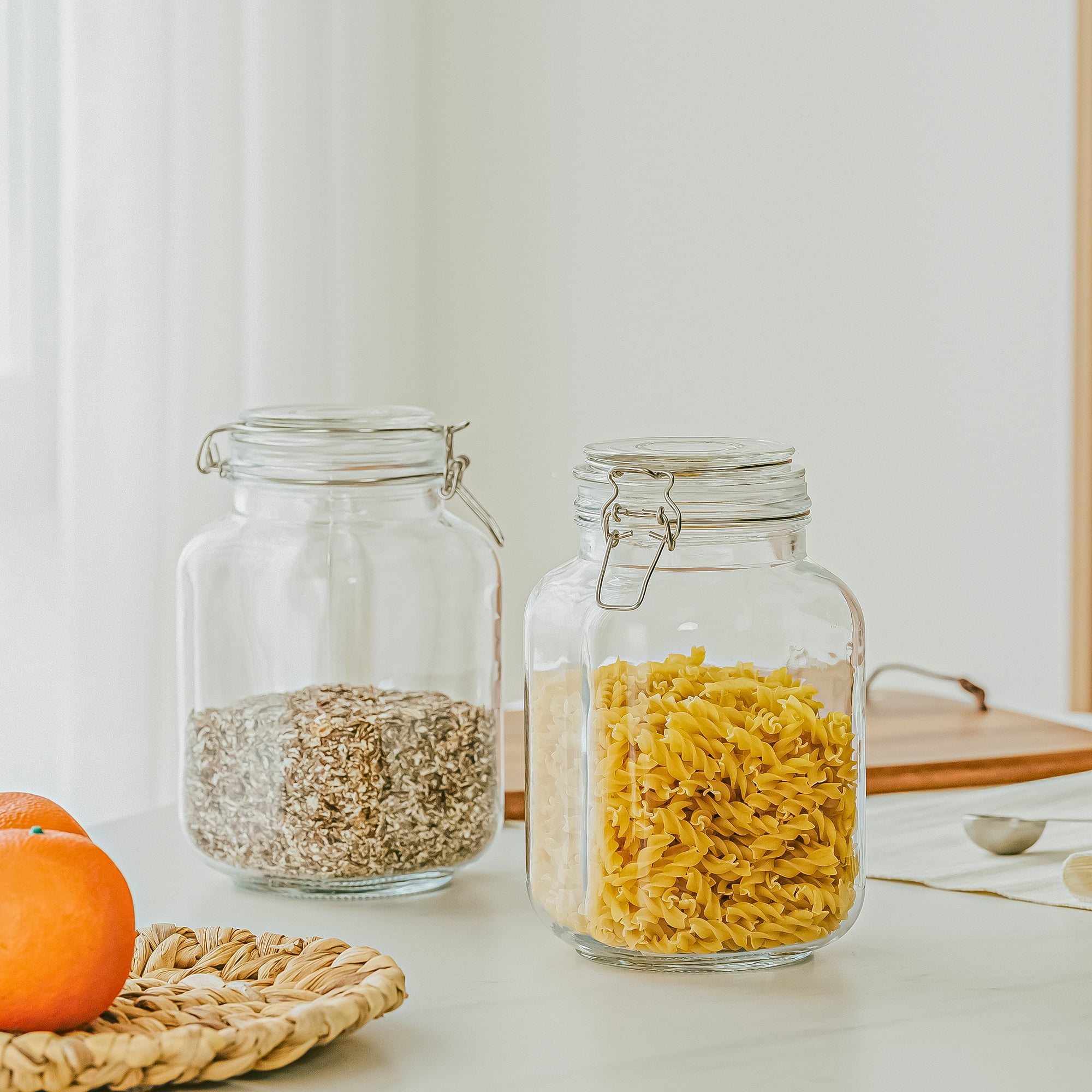 Frasco de vidro hermético de 6 - Food Storage With Glass Lids avaliação e preço