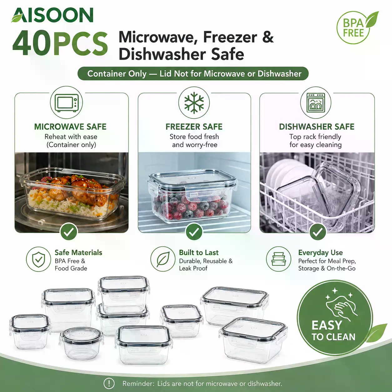 Conjunto de 40 Recipientes de  - Food Storage Boxes With Lids avaliação e preço