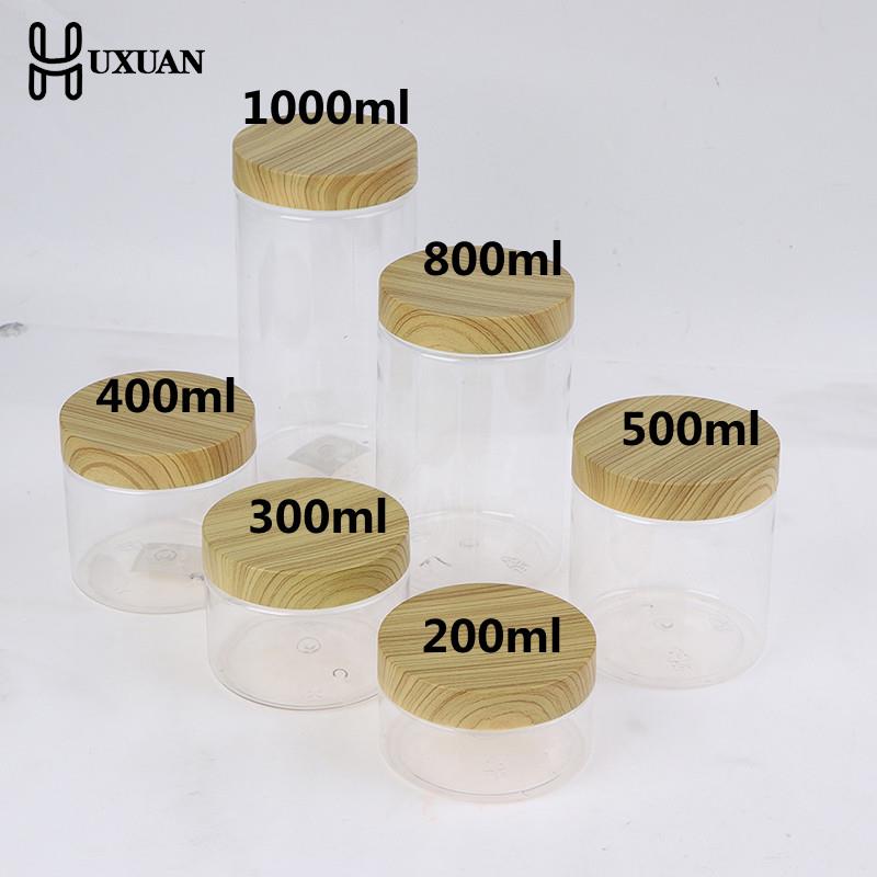 Frascos claros vazios do anima - Food Storage Jars With Wooden Lids avaliação e preço