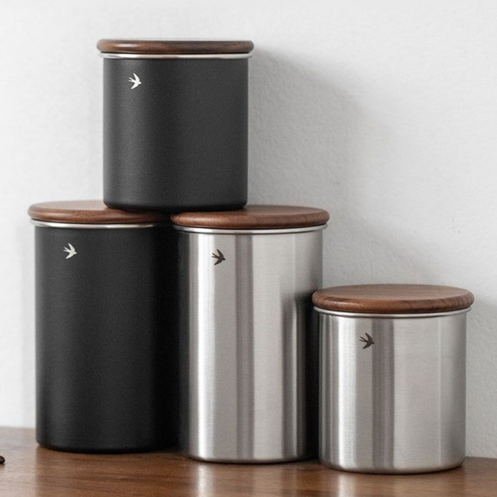 Novo Pote de Aço Inoxidável pa - Food Storage Jars With Wooden Lids avaliação e preço