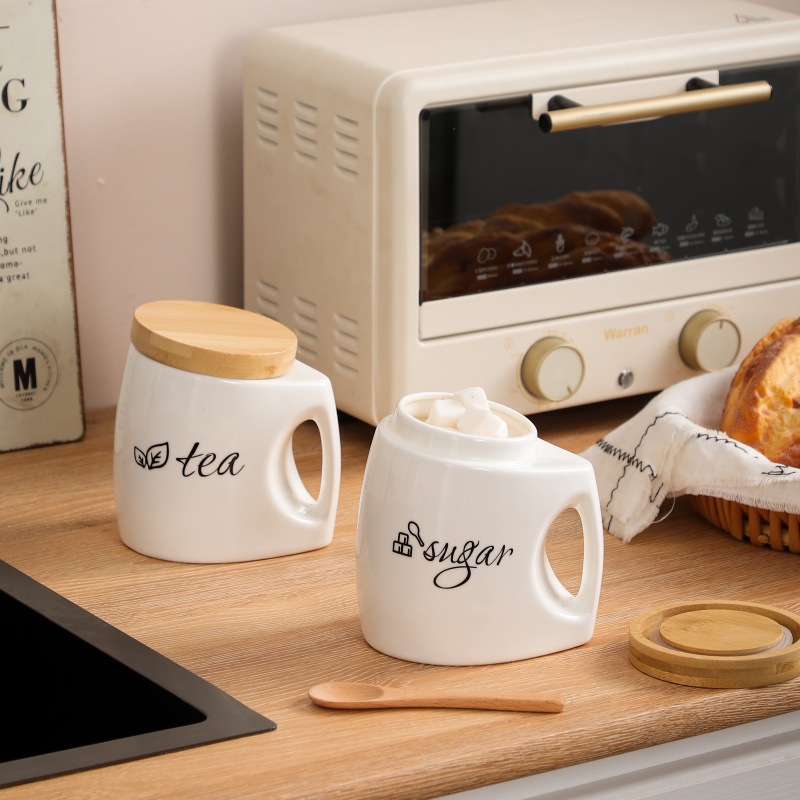 Pote de Cerâmica com Tampa e A - Food Storage Jars With Wooden Lids avaliação e preço