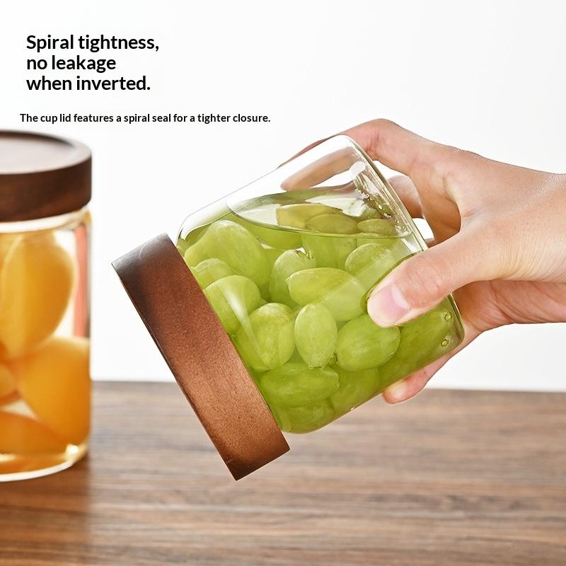 Recipiente de Vidro Transparen - Food Storage Jars With Wooden Lids avaliação e preço